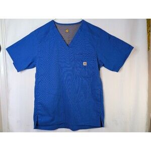 Carhartt Ripstop Blue Small Utility Medical Uniform Work Scrub Top